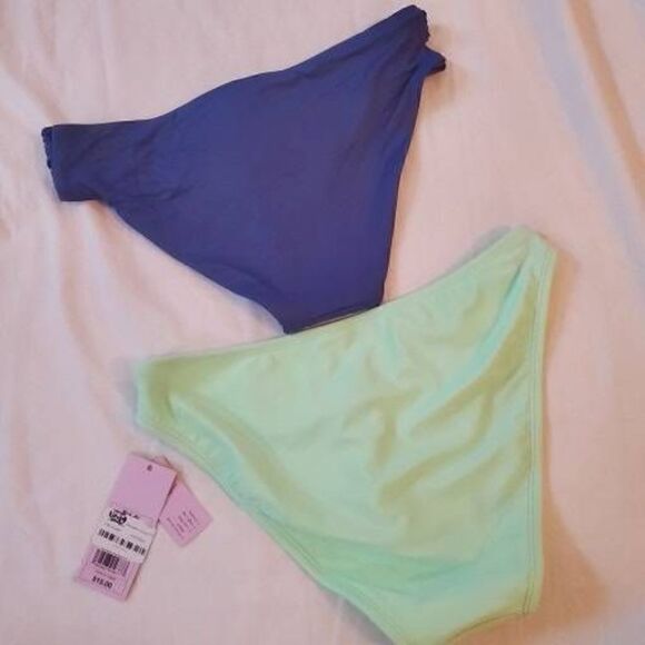 NWT Blue and Neon Green Two Swimsuit bottoms S - Picture 7 of 12